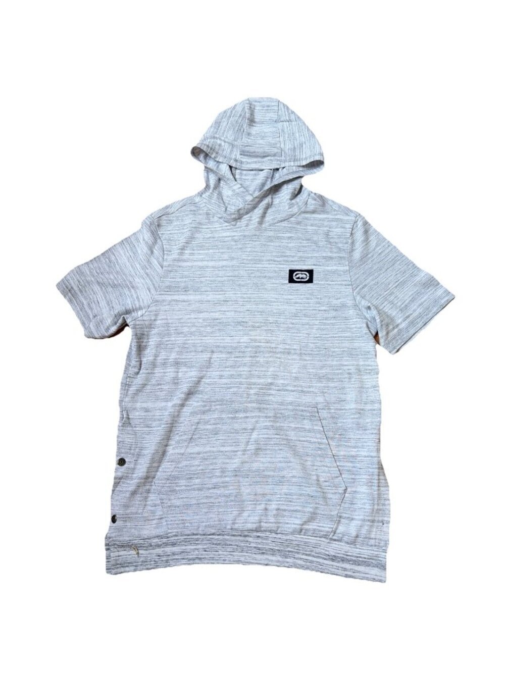 Ecko Unltd Short Sleeve Hoodie Mens Size M Kangaroo Pocket Logo Hip Hop Y2K READ